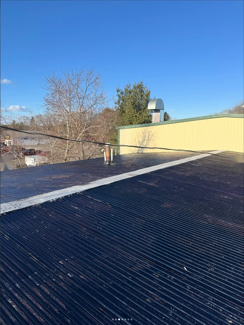 Low-slope roofing work in progress